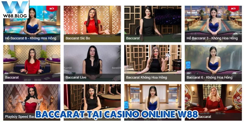 Baccarat luôn giữ vị trí trung tâm trong các sảnh chơi tại Casino online W88