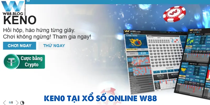Xổ số online W88 2 Keno là một trong những sảnh game không thể bỏ qua tại xổ số online W88